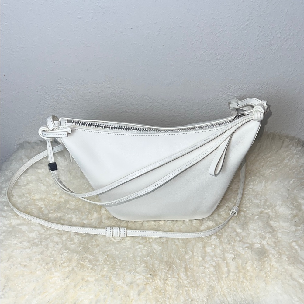 White Women's Leather Crossbody Bag